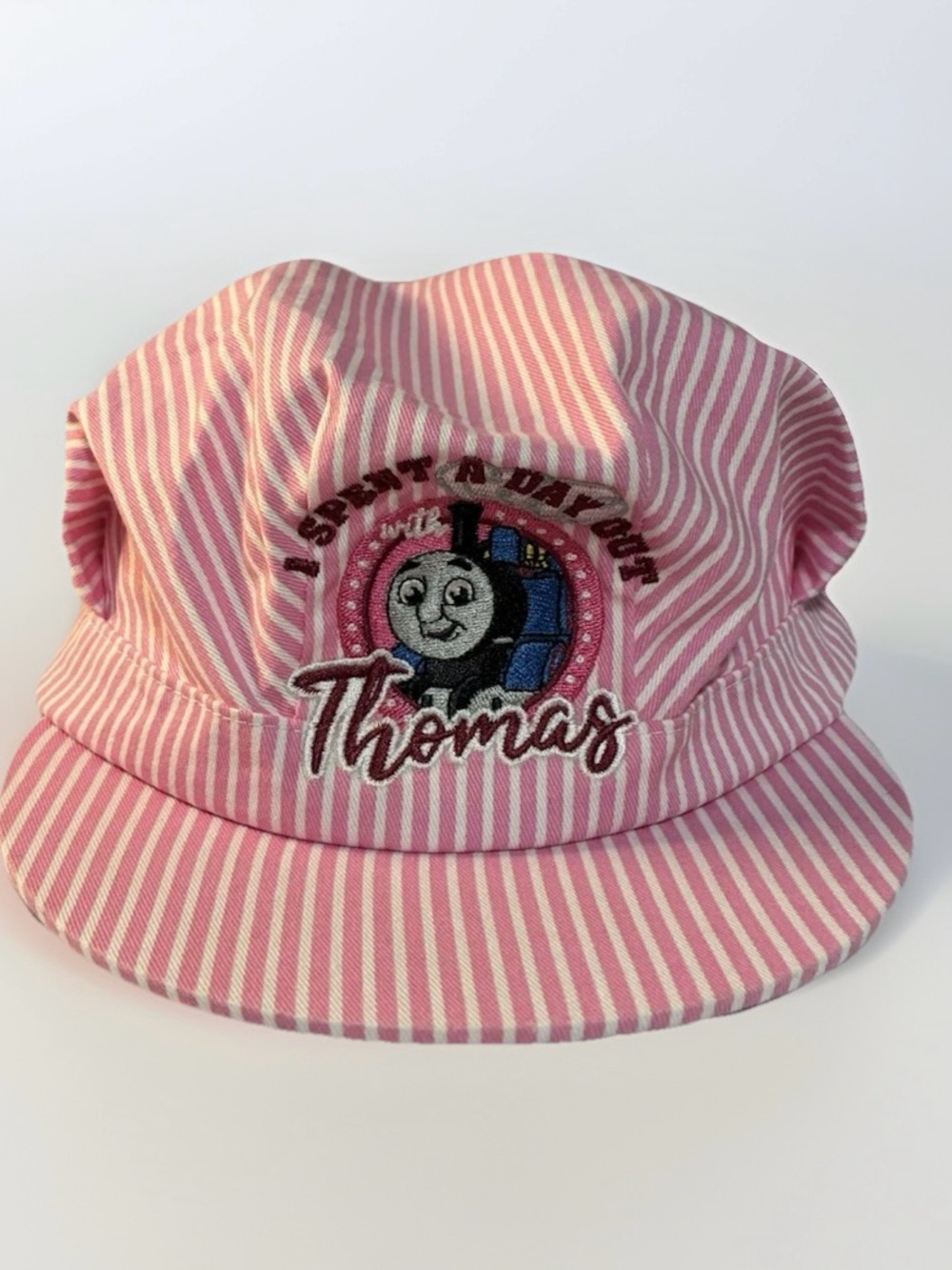 Thomas & Friends Pink & White Striped Kids Cap with Thomas Patch